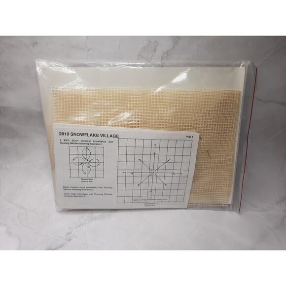 Vintage The Creative Circle Needlework Kit 2810 Snowflake Village - Picture 7 of 7